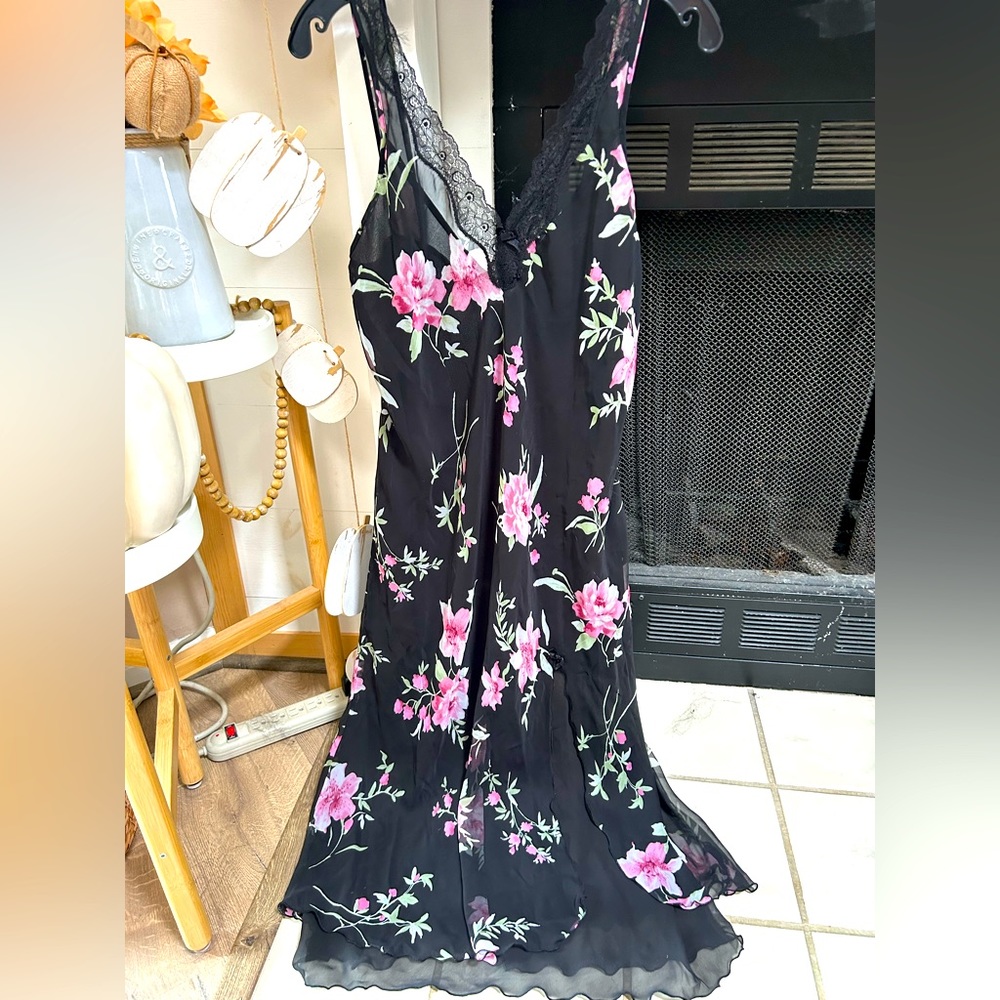 Delicates Polyester Lace Slip Dress (M)